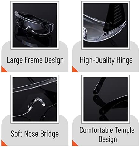 UNCO- Safety Goggles Over Glasses, Protective Goggles, Anti Fog, Work, Safety Glasses Over