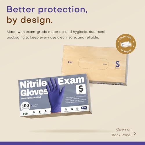 Supmedic SUP Exam Plus® Nitrile Gloves, Powder-Free Disposable Lab Violet