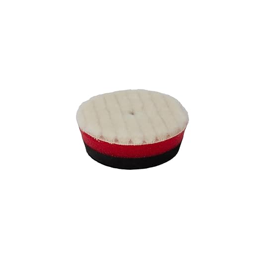 Maxshine 3" Universal Wool Buffing Polishing Pad for Cutting – 100% Natural Wool with Hook & Loop – DA Polisher Compatible – Aggressively Removes Scratches, Swirls & Oxidation