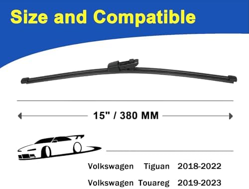 15 inch Rear Wiper blades Replacement for 2018-2022 Volkswagen Tiguan Windshield wiper blades (Pack of 1)