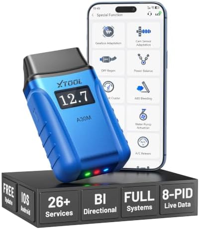 XTOOL A30M OBD2 Scanner Bluetooth, Bidirectional Scan Tool, 26 Resets