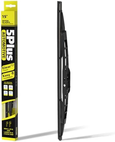 5 PLUS® 15" Silicone Wiper Blades(Pack of 1) - Premium Fit J-Hook Arm