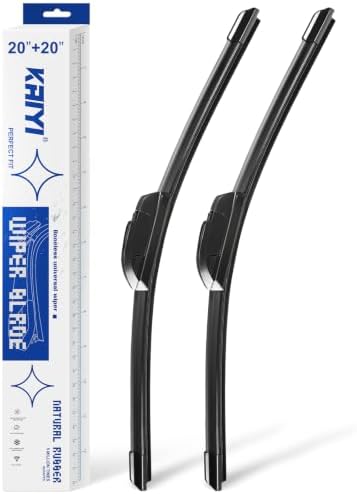 KAIYI 20" + 20" Windshield Wipers Compatible with Honda Element 2003-2011,GMC Jimmy 1995-2005,Ford E-150/E-250 2003-2014 Premium Automotive Replacement Windshield Wiper Blades 2 Pack