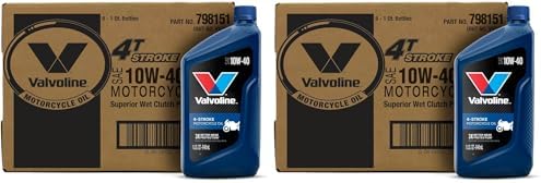 Valvoline 4-Stroke Motorcycle SAE 10W-40 Motor Oil 1 QT, Case of 6 (Pack of 2)
