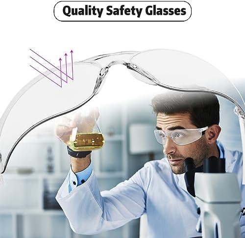 Salfboy Bulk Safety Glasses for Men Women, Clear