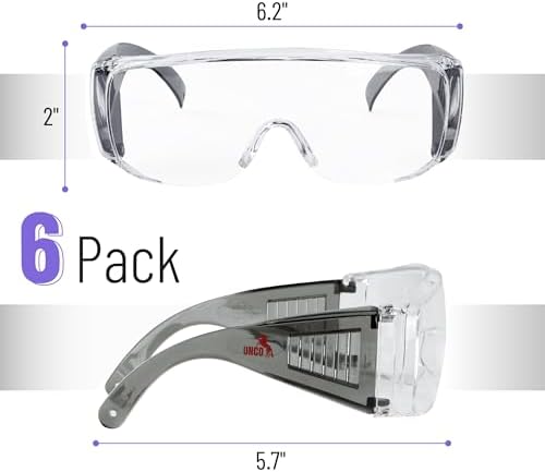 UNCO- Safety Goggles Over Glasses, Protective Goggles, Anti Fog, Work, Safety Glasses Over
