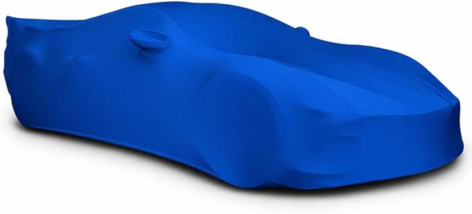 SR1 Performance USA Ultraguard Corvette Car Cover Custom Fit for C8 Corvette (2020-2026) – Indoor Stretch Satin Dust Protection, Soft Breathable Snug Fit (Blue)
