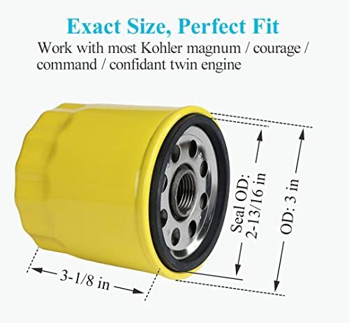 HOODELL 4 Pack 52 050 02-S Oil Filter Fits Kohler Engine, Professional 52 050 02 5205002S 52 050 02-S1 , Extra Capacity Lawn Mower Oil Filter