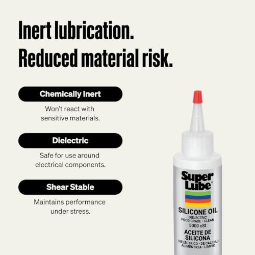Super Lube Silicone Oil High & Low Temp CST (Clear, 4oz Bottle) | NSF Certified Food Grade & Clean | High and Low Temp Stable