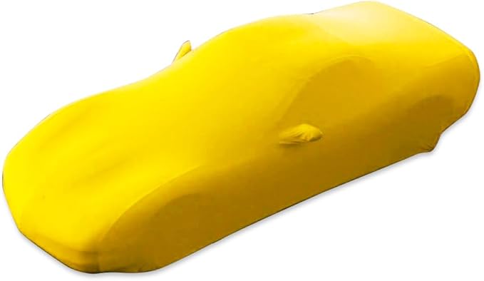 C5 Corvette Indoor Car Cover - Custom Fit Ultraguard Stretch Satin - The Ultimate High End Fit with Storage Bag for 1997-2004 C5, Z06, Convertible, Hardtop Corvettes (Yellow)