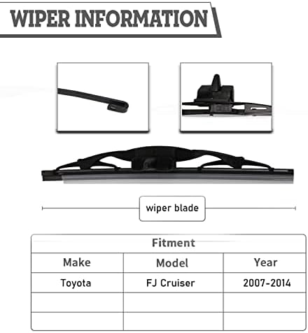 Rear Wiper Blade Replacement for Toyota FJ Cruiser 2007-2014
