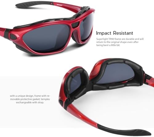BEACOOL Polarized Sports Sunglasses for Men Women Youth Motorcycle Safety Driving Riding Military Goggles TAC Glasses