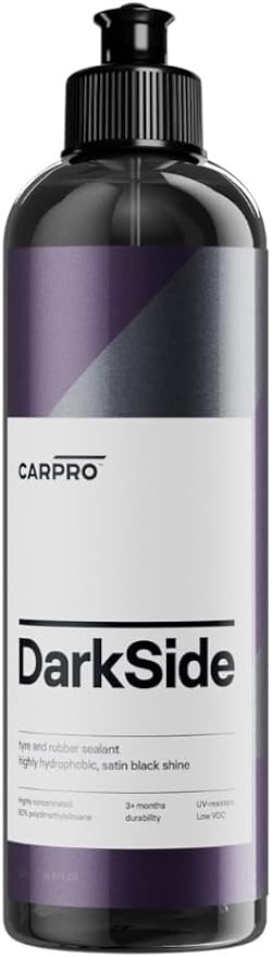 CARPRO DarkSide - Tire & Rubber Sealant, Hydrophobic & Self-Cleaning, Satin Black Shine, UV Protection, Revives Dull Faded Rubber, Ready to Use - 500mL (17oz)