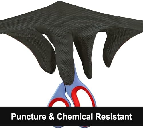 GLOVEWORKS Black Nitrile Gloves 6 Mil Diamond Textured for Mechanic Work