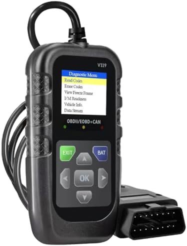 Car OBD2 Scanner Diagnostic Tool, Code Reader, Voltage Tester, Check Engine Light Fault Code, OBD2/EOBD for OBDII Protocol Car & Truck Since 1996+