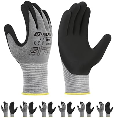 DULFINE Touchscreen 6 Pairs Pack Work Gloves for Men and Women