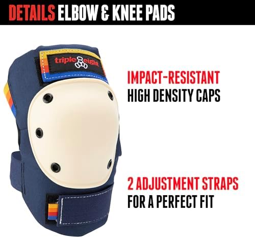 Triple Eight Saver Series 3-Pack Pad Set– Ideal for Skateboarding, In-line Skating, Roller Skating, and Biking
