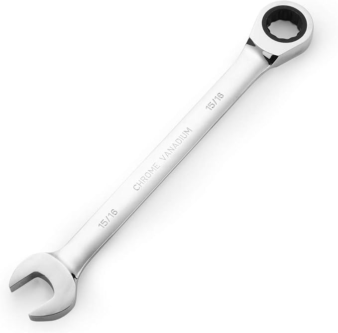 FLZOSPER 15/16 SAE Ratchet Wrench,Box End Head 72-Tooth Ratcheting Combination Wrench Spanner