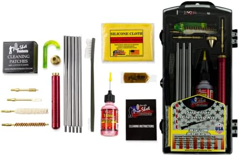 Pro-Shot Gun Cleaning Kits: Universal, Rifle, Pistol, and Shotgun Cleaning Kits with Premium Stainless Micro-Polished Rods, Brushes, Jags, Patches, CLP & Grease – Made in USA