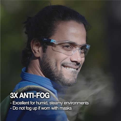DEX FIT Safety Glasses SG210 Series - Anti-Fog & Scratch Resistant Z87.1 Certified, Adjustable Temples