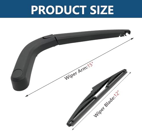 Rear Windshield Wipers Blade Arm Set for Chevrolet Spark 2013-2015, for Chevrolet Spark EV 2014-2016 Back Glass Wiper Arm Blade Replacements All Seasons Fit,Replacement OE: 95995875, 96688389