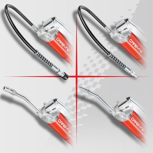 Carbyne Grease Gun, Lever Handle, 8000 PSI, Heavy-Duty Steel Barrel