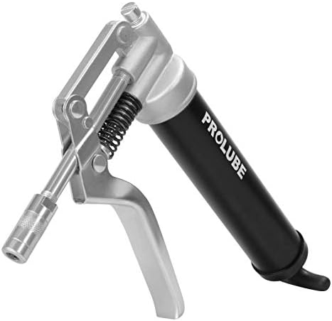 PROLUBE Mini Pistol Grip Grease Gun | 3-Ounce Capacity | 3,500 PSI | 4-inch Steel Extension & Coupler | Powder Coated Finish | 1/8” NPT Threads (43252)