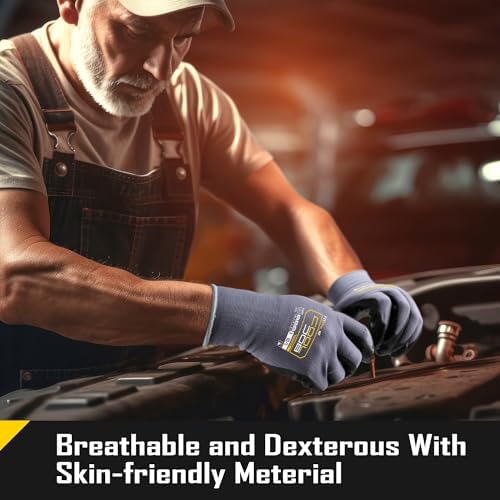 COOLJOB 3/6/12 Pairs Nitrile Rubber Dipped Nylon Safety Work Gloves