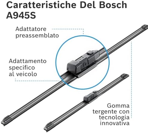 BOSCH 3397007945 AeroTwin Wiper Blades - Set of 2 (26" & 16") Top Lock 16mm