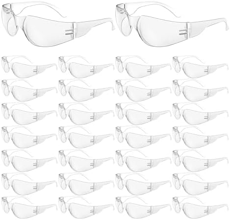 WFEANG 30 Pack Clear Safety Glasses for Men Women, ANSI Z87.1 Work Glasses
