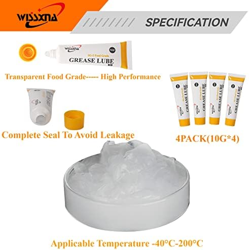 Silicone Grease, Food Grade Sanitary Lubricant, Machine Lube, Prevent Valves and O-Rings from Sticking, 10 Gram Tube Silicone Grease Combination (4 Tubes)