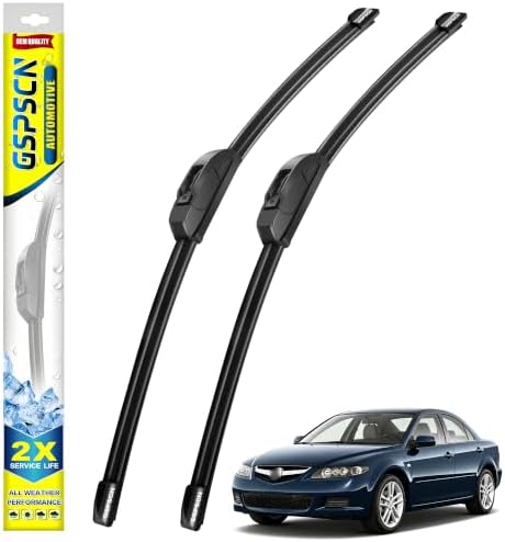 GSPSCN Windshield Wiper Blades for Mazda 6 2003-2008 (Pack of 2)