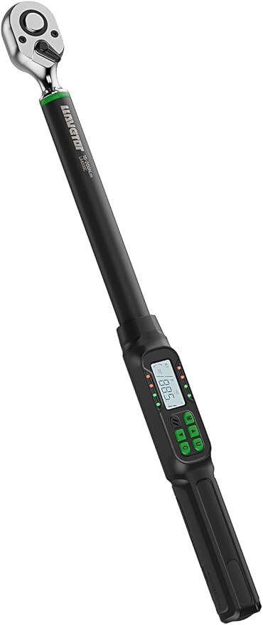 1/2-Inch Drive Digital Torque Wrench, 7.38-147.5 Ft-Lb, ±2% Accuracy with Buzzer and LED Alert, Suitable for Car, Motorcycle and Bicycle