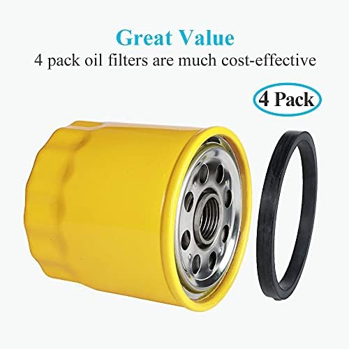 HOODELL 4 Pack 52 050 02-S Oil Filter Fits Kohler Engine, Professional 52 050 02 5205002S 52 050 02-S1 , Extra Capacity Lawn Mower Oil Filter