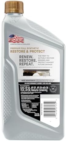 Valvoline Restore & Protect Full Synthetic 0W-20 Motor Oil 1 QT, Case of 6