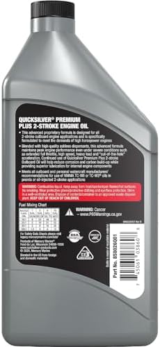 Quicksilver 2-Stroke Premium Plus Synthetic Blend Marine Engine Oil, 32oz