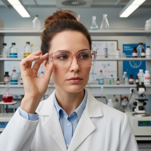 Ptwola Clear Safety Glasses Nurses Goggles Protective Eyewear Lab Goggles Side Protect and Clean Cloth Assistant Accessories