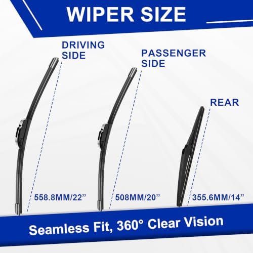 KAIYI 3 Pack Windshield Wipers Compatible with Scion xB 2008-2015