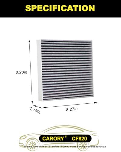 Cabin Air Filter w/Activated Carbon for Hyundai, Kia, Genesis - Tucson, Elantra, Santa Fe, Santa Cruz, Sportage, Sorento, Sonata, Ioniq 5, Ioniq 6, K5, Elantra N, Niro, EV6, EV9, GV60, CF820