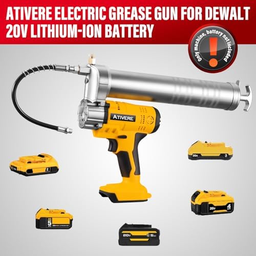 Grease Gun Cordless 10000 PSI for DeWalt 20V Max 12in Spring Hose