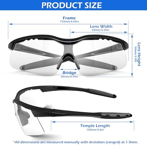 OXG Safety Glasses for Men Women, ANSI Z87 UV Protection Protective Eyewear