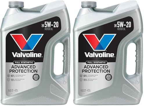 Valvoline Advanced Full Synthetic SAE 5W-20 Motor Oil 5 QT (Pack of 2)