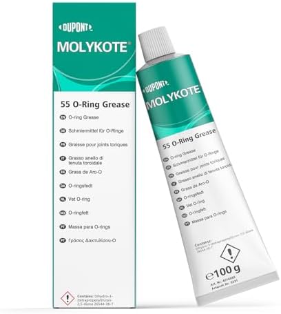 Molykote 55 O-Ring Grease 100g Tube Lubricant Sealing for Rubber O-Ring Seal Valve Metal Pneumatic System Aircraft Automotive Heat Stable Oxidation Resistant