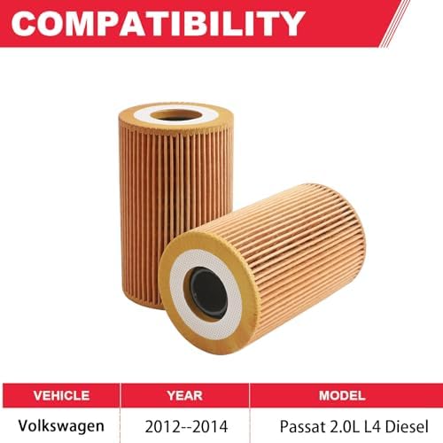 2Pcs Oil Filter Fit for VW Passat 2.0L L4 Diesel TDi Engine HU7008Z