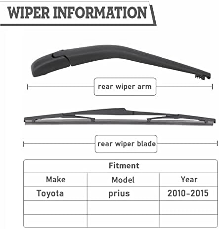 Rear Windshield Wiper Arm & Blade for Toyota Prius XW30 2010-2015