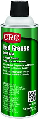 CRC Red Grease 03079 – [Pack of 12] 11 WT OZ, Multi-Purpose Aerosol Lubricant, Red Color for Easy Visual Inspection