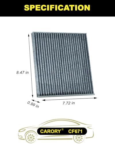 Cabin Air Filter w/Activated Carbon for RAM 1500 (2016–2025), 2500, 3500, Jeep Wagoneer (2022–2025), Grand Wagoneer, Mazda 6, CX-7, OE# EG21-61-P11, 68318365AA, CF11671, CF671