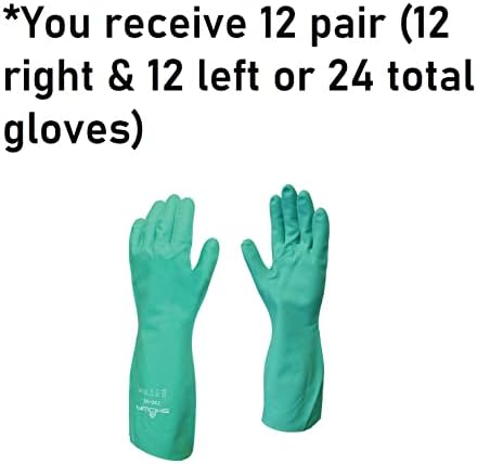 SHOWA 730 Chemical Resistant Glove, 15-mil Nitrile, Large, 12-Pack