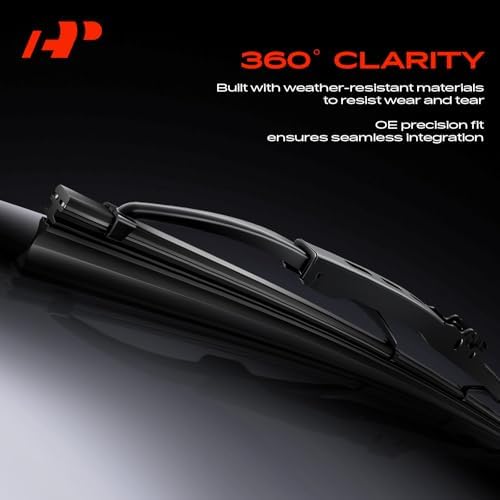 A-Premium 24"+14"+14" Windshield Wiper Blades with Wear Indicator & Towel