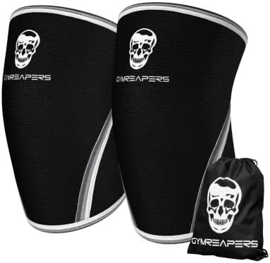 Gymreapers Knee Sleeves (1 Pair) Free Gym Bag - Knee Sleeve & Compression Brace for Squats, Fitness, Weightlifting, and Powerlifting 7MM Sleeve Pair - For Men & Women - 1 Year Warranty (Medium)